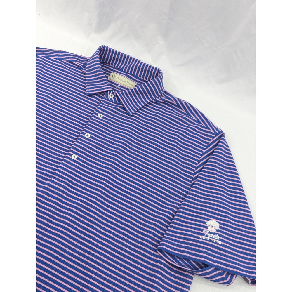 Donald Ross Polo Shirt Mens XXL  Striped Heavy Knit Trails Golf Club‎ Excellent